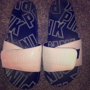 Victoria’s Secret pink Velcro slides